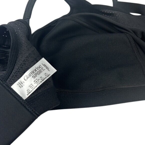 Glamorise Elite Performance Cami Sport Bra Black 50C No-Bounce Camisole Elite - Picture 8 of 10